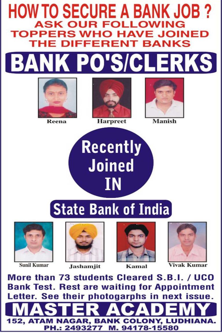 TOPPERS OF BANK EXAM